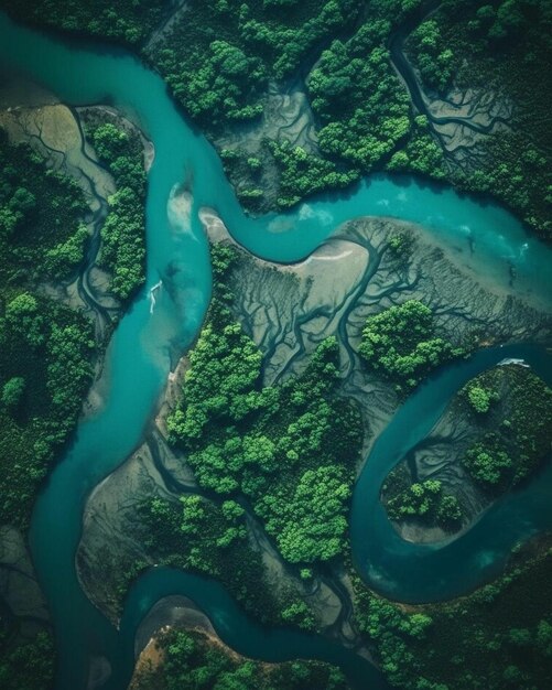 Vue du paysage par drone