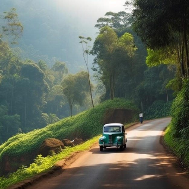 Photo vue du paysage d'une plantation de thé à munnar, kerala, inde