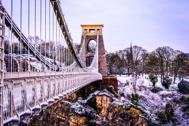 Photo vue du pont contre le ciel en hiver