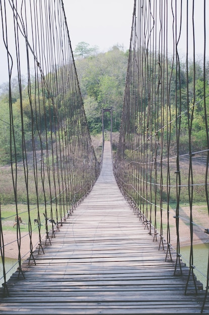 Photo vue du pont à corde