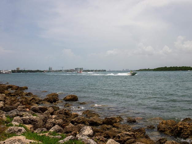 Vue du rivage à Miami Beach