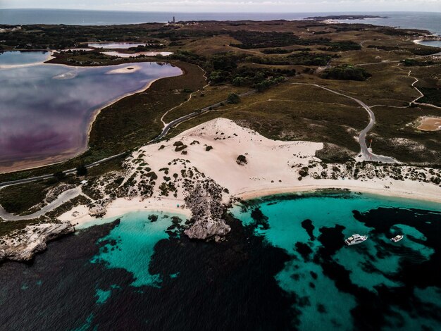 Photo vue du rivage sous un angle élevé