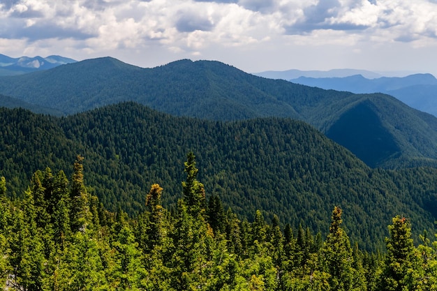 La vue du sommet de la montagne