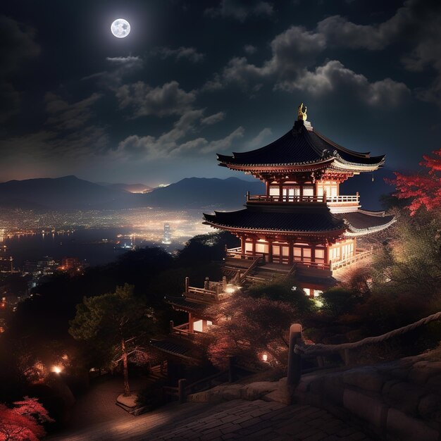 Vue du temple chinois