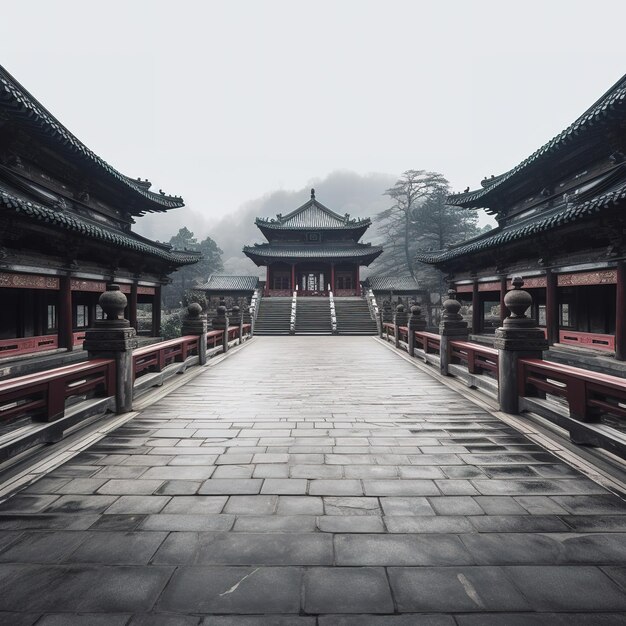 Vue du temple chinois