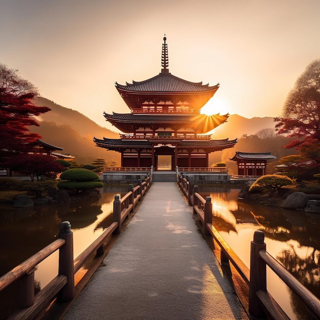 Vue du temple chinois