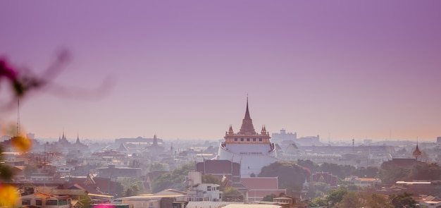 Vue du Temple du Mont d&#39;Or Bangkok