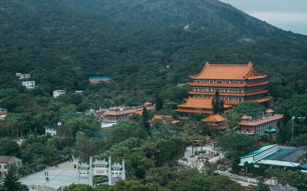 Vue du temple sous un angle élevé