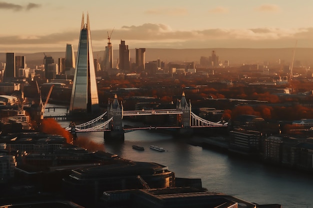 Vue du tesson et du tesson depuis le toit du tower bridge