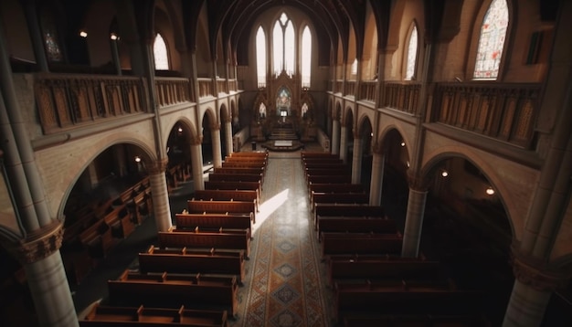 Vue des églises d'en haut Églises saintes Maison de Dieu À l'intérieur des églises Generative Ai