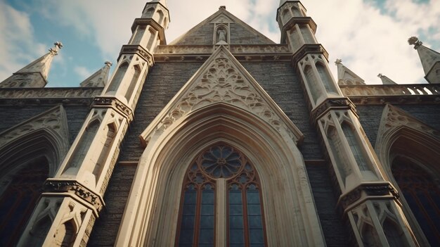 Vue des éléments architecturaux de l'église IA générative