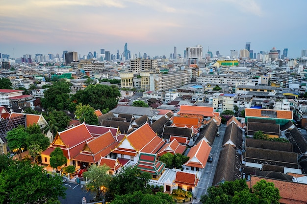 Vue d'ensemble Bangkok, Thaïlande, paysage urbain à ciel ouvert.