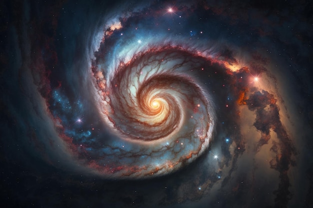 Vue de l'espace sur une galaxie spirale et des étoiles Univers rempli d'étoiles nébuleuse et galaxie