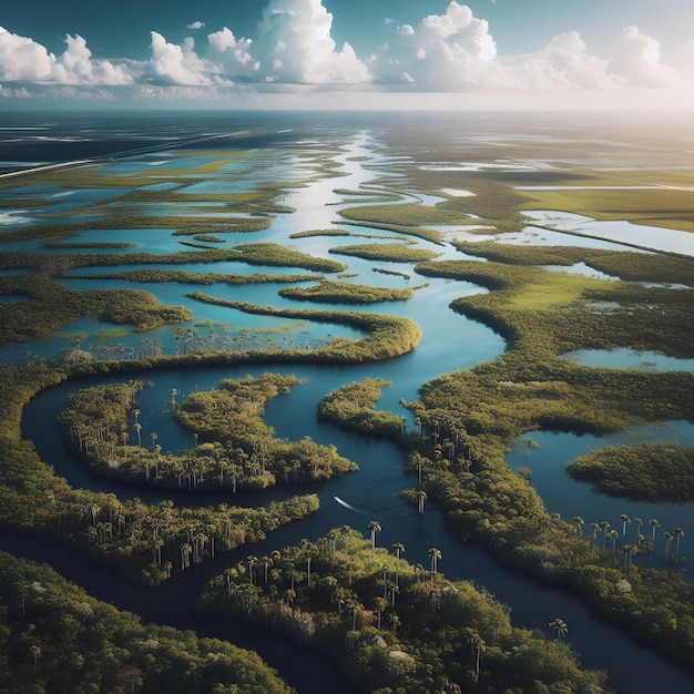 Vue des Everglades en Floride, aux États-Unis