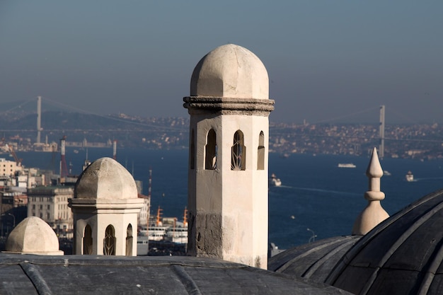 Vue extérieure du dôme dans l'architecture ottomane à Istanbul Turquie