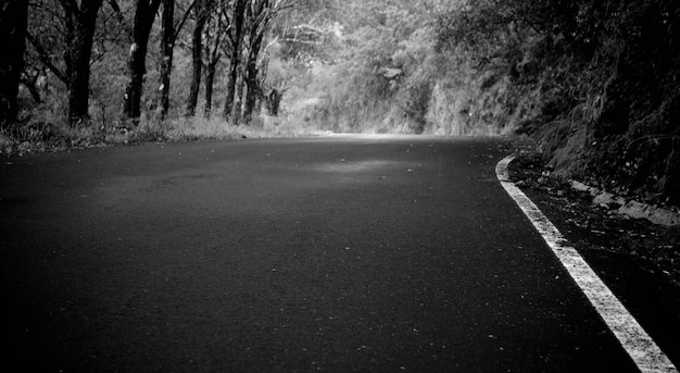 Vue extérieure en noir et blanc sur la rue