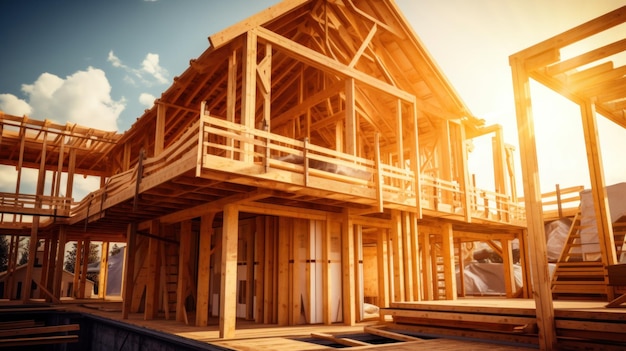 vue extérieure de la structure de la maison en bois