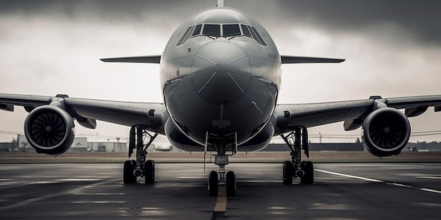 Photo vue de face de l'avion cargo