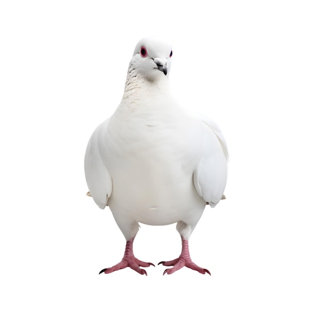 vue de face colombe blanche isolée sur fond transparent
