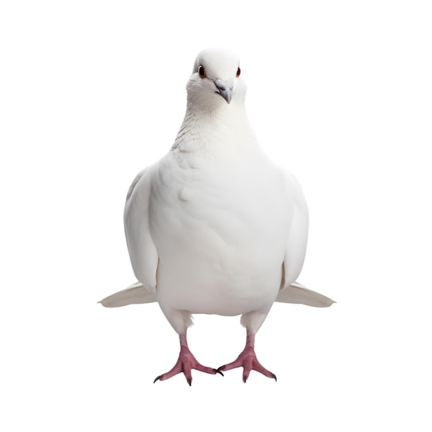 vue de face colombe blanche isolée sur fond transparent