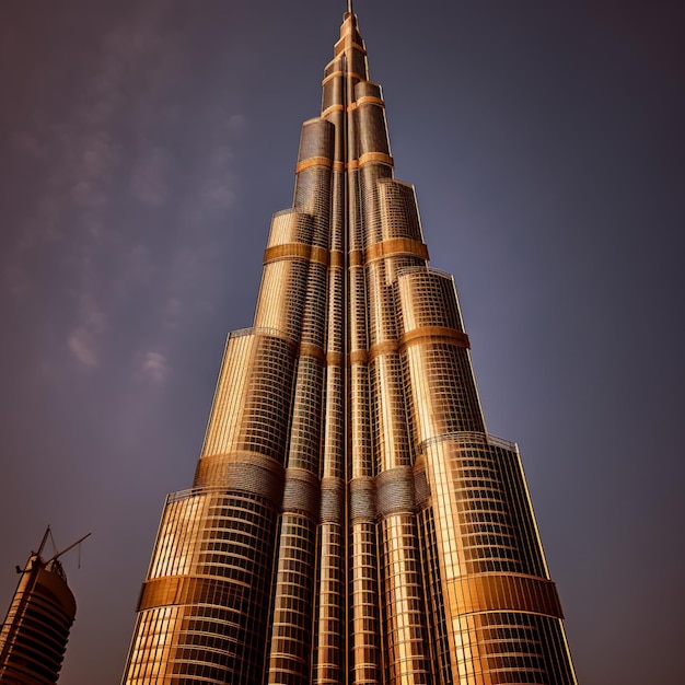 Vue de face du bâtiment Burj Khalifa