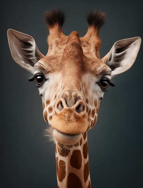 Vue de face d&#39;une girafe