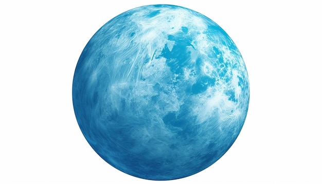 Vue de face isolée de la planète Vénus bleue