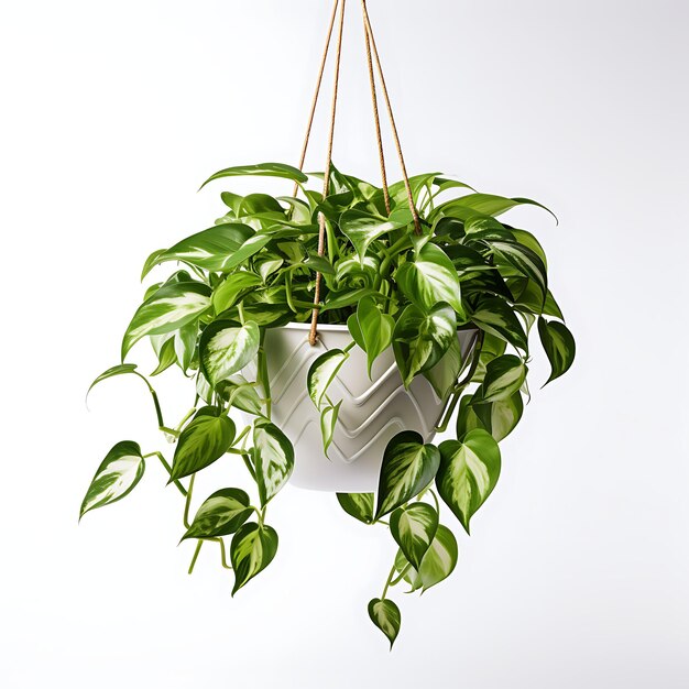 Vue de face d'une plante décorative en pot pour la décoration intérieure sur un fond blanc minimaliste