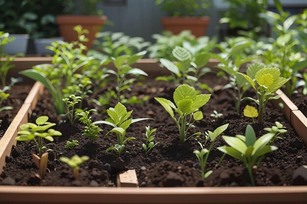 Vue de face des plantes en croissance