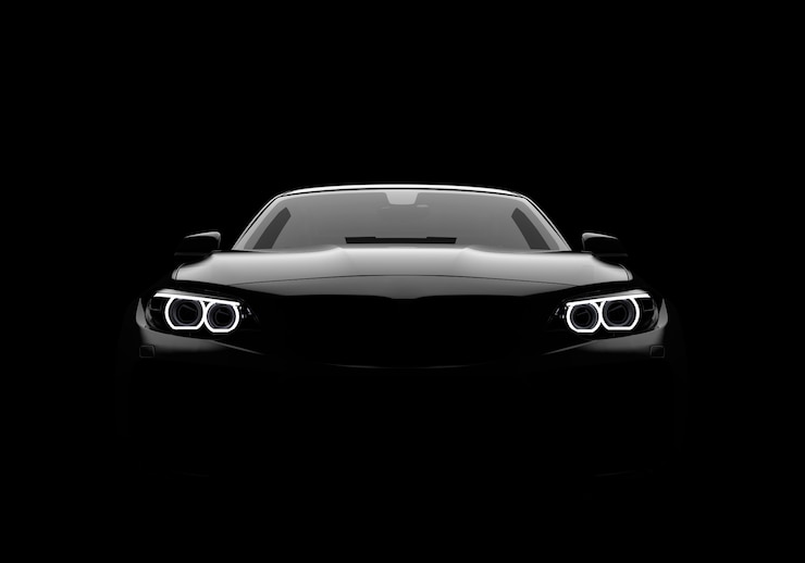 Photo vue de face d&#39;une voiture moderne générique et sans marque