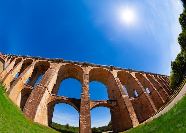 Vue à faible angle du bâtiment historique sur le ciel bleu