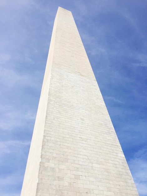 Vue à faible angle du monument de Washington contre le ciel