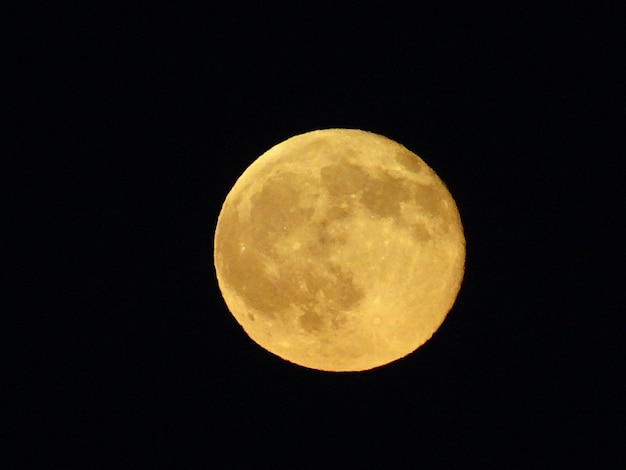 Photo vue à faible angle de la lune sur un ciel clair la nuit