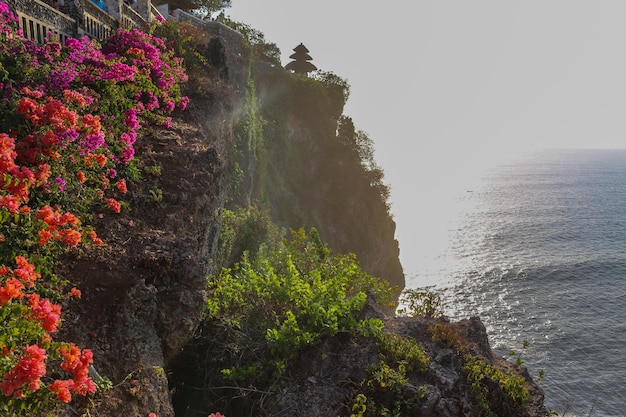 Vue d'une falaise à Bali IndonesiaUlu Watu Temple