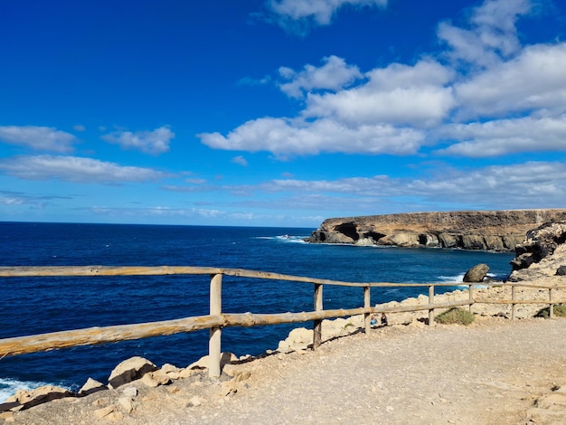 Vue sur les falaises d'Ajuy, Îles Canaries, Espagne