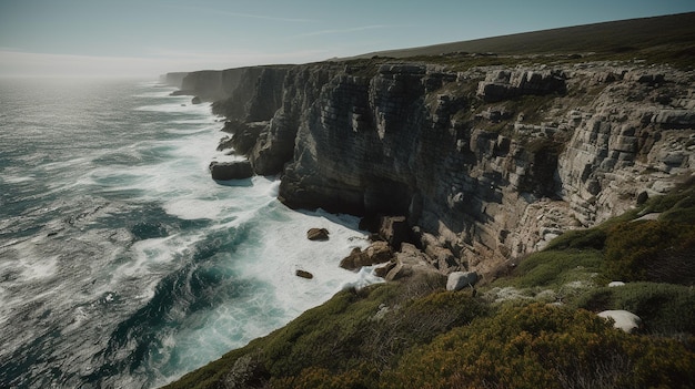 Une vue sur les falaises de la côte sud-africaine