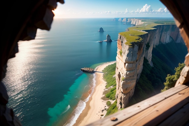 Une vue sur les falaises depuis les falaises de st. Laurent