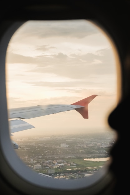 Vue de la fenêtre de l&#39;avion