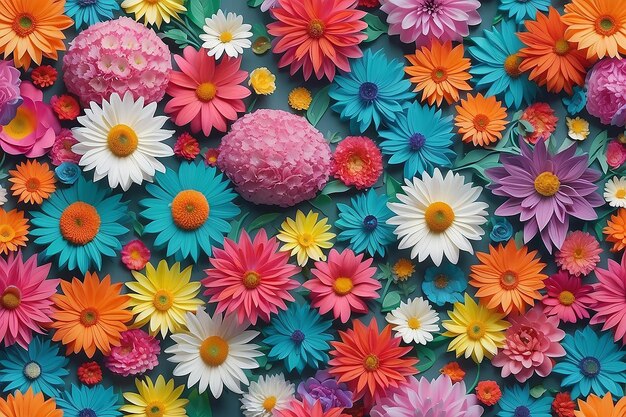 Vue des fleurs en fleurs en 3D