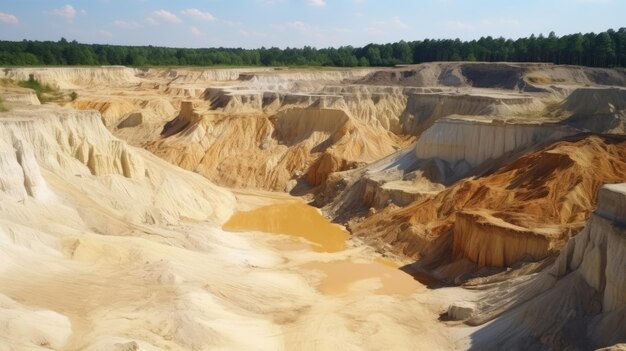 Vue de fond de texture de belle carrière de sable naturel depuis le haut hd