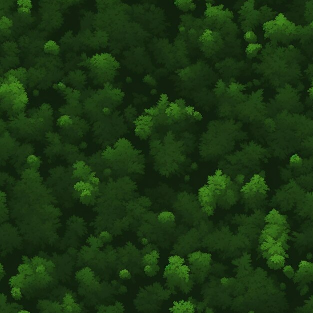 Photo une vue sur une forêt avec beaucoup d'arbres verts ai génératif