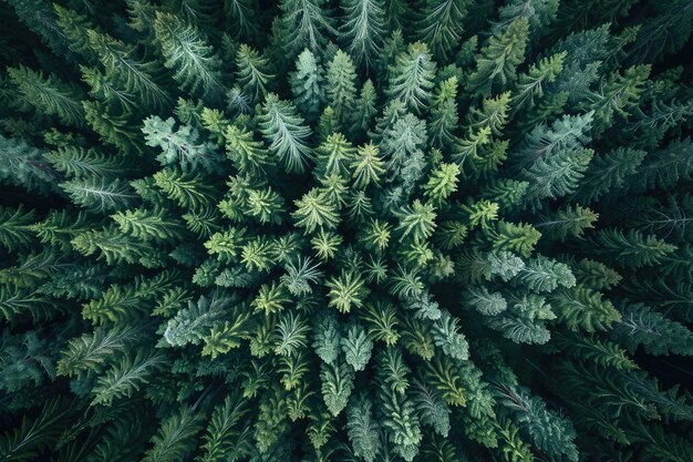 Vue de la forêt européenne au printemps par drone