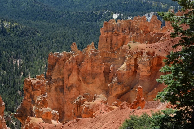 Vue des formations rocheuses sous un angle élevé