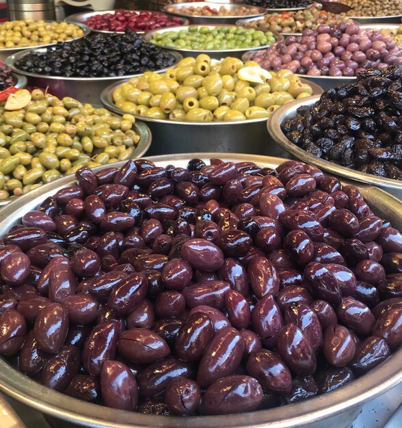 Photo vue des fruits sur le marché