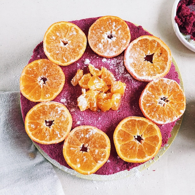 Photo vue des fruits sous un angle élevé