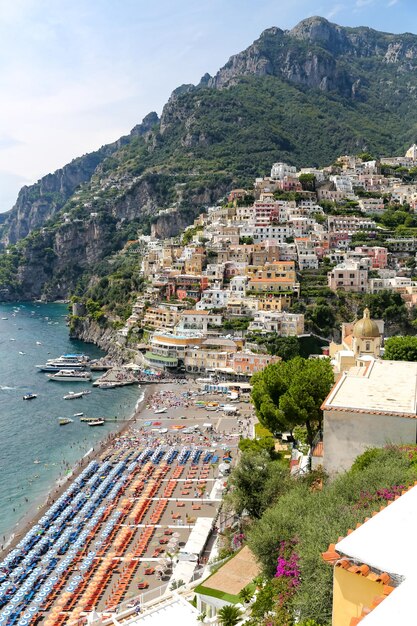 Vue générale de la ville de Positano à Naples Italie