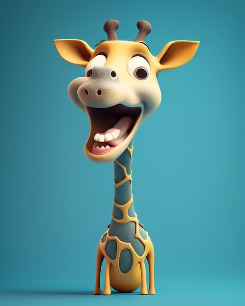 Vue de la girafe mignonne en 3D