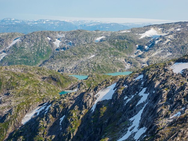 Vue sur le glacier Folgefonna depuis le point de vue de Reinanuten en Norvège