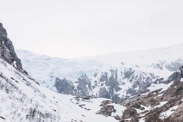 Vue sur le glacier Folgefonna en Norvège