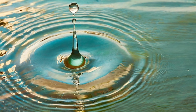 Vue d'une goutte d'eau cristalline